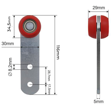 Ролик шторный 35 мм (Красный)